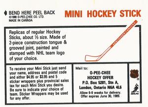 1988-89 O-Pee-Chee Stickers #157 Luc Robitaille Back