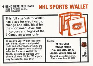 1988-89 O-Pee-Chee Stickers #167 1987-88 Action Back