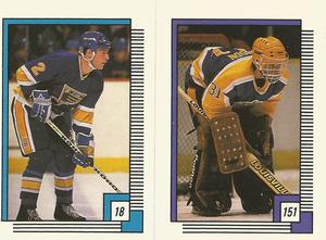 1988-89 O-Pee-Chee Stickers #18 / 151 Brian Benning / Rollie Melanson Front