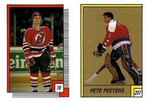 1988-89 O-Pee-Chee Stickers #78 / 207 John MacLean / Pete Peeters Front