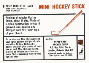 1988-89 O-Pee-Chee Stickers #50 Mats Naslund Back