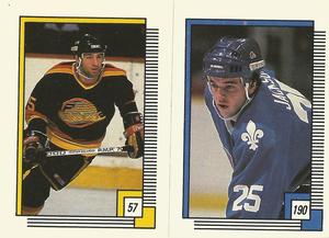 1988-89 O-Pee-Chee Stickers #57 / 190 Rich Sutter / Jeff Jackson Front