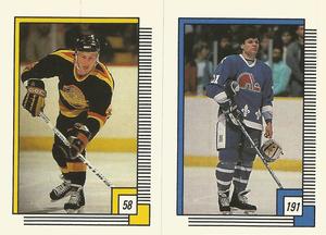1988-89 O-Pee-Chee Stickers #58 / 191 Jim Benning / Mike Eagles Front