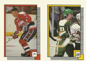 1988-89 O-Pee-Chee Stickers #71 / 200 Larry Murphy / Moe Mantha Front