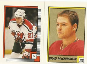1988-89 O-Pee-Chee Stickers #77 / 206 Bruce Driver / Brad McCrimmon Front