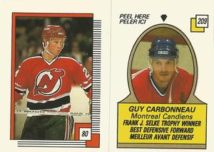 1988-89 O-Pee-Chee Stickers #80 / 209 Doug Brown / Guy Carbonneau Front