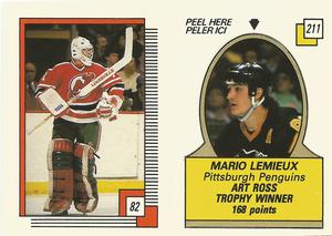 1988-89 O-Pee-Chee Stickers #82 / 211 Sean Burke / Mario Lemieux Front