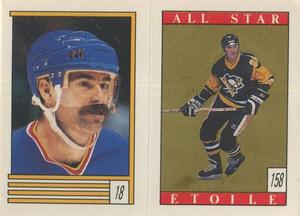 1989-90 O-Pee-Chee Stickers #18 / 158 Paul MacLean / Mario Lemieux Front