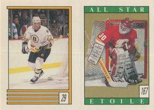 1989-90 O-Pee-Chee Stickers #29 / 167 Craig Janney / Mike Vernon Front