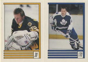 1989-90 O-Pee-Chee Stickers #30 / 170 Andy Moog / Dave Reid Front