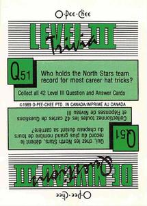 1989-90 O-Pee-Chee Stickers #39 / 181 Brian Leetch / Derek Laxdal Back