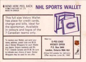 1989-90 O-Pee-Chee Stickers #57 Patrick Roy  Back