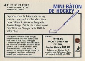 1989-90 O-Pee-Chee Stickers #110 Tim Kerr  Back