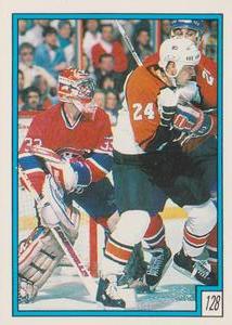 1989-90 O-Pee-Chee Stickers #128 Canadiens / Flyers Action Front