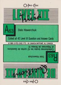 1989-90 O-Pee-Chee Stickers #134 Dale Hawerchuk  Back