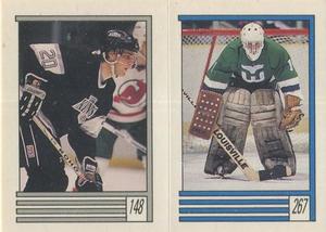 1989-90 O-Pee-Chee Stickers #148 / 267 Luc Robitaille / Mike Liut Front