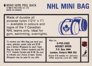 1989-90 O-Pee-Chee Stickers #168 Gary Leeman  Back
