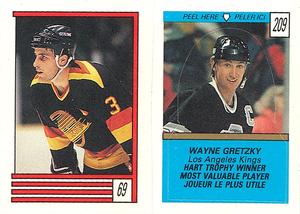 1989-90 O-Pee-Chee Stickers #69 / 209 Doug Lidster / Wayne Gretzky Front
