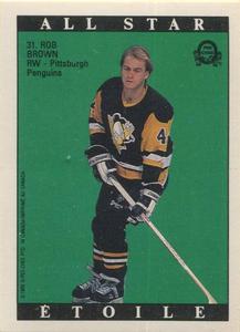 1989-90 O-Pee-Chee Stickers - Future Star/All-Star Backs #31 Rob Brown  Front