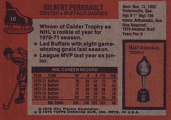 1975-76 Topps #10 Gilbert Perreault Back