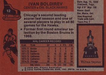1975-76 Topps #12 Ivan Boldirev Back