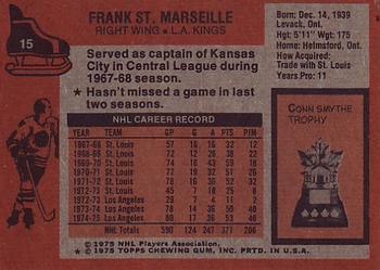 1975-76 Topps #15 Frank St. Marseille Back