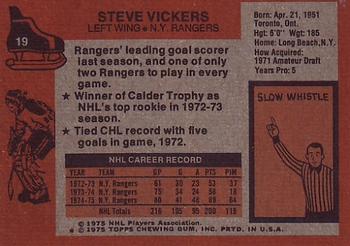 1975-76 Topps #19 Steve Vickers Back