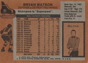 1975-76 Topps #31 Bryan Watson Back