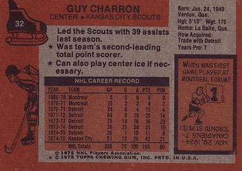 1975-76 Topps #32 Guy Charron Back