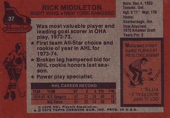 1975-76 Topps #37 Rick Middleton Back