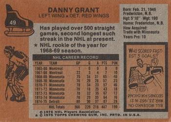 1975-76 Topps #49 Danny Grant Back