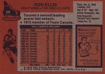1975-76 Topps #59 Ron Ellis Back