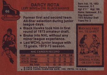 1975-76 Topps #66 Darcy Rota Back