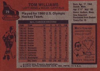 1975-76 Topps #79 Tom Williams Back