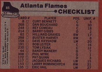 1975-76 Topps #85 Atlanta Flames Back