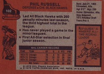 1975-76 Topps #102 Phil Russell Back