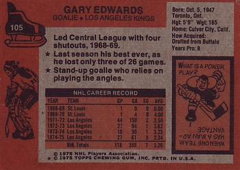 1975-76 Topps #105 Gary Edwards Back
