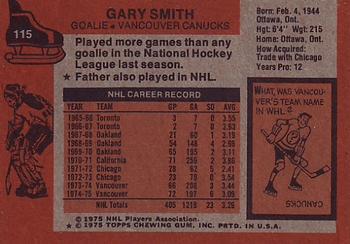 1975-76 Topps #115 Gary Smith Back