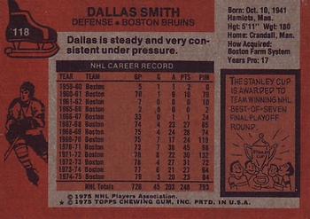 1975-76 Topps #118 Dallas Smith Back