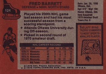 1975-76 Topps #124 Fred Barrett Back
