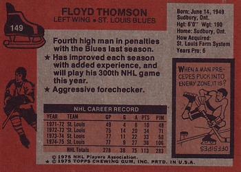 1975-76 Topps #149 Floyd Thomson Back