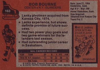 1975-76 Topps #163 Bob Bourne Back