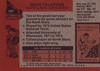 1975-76 Topps #197 Dean Talafous Back