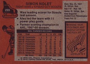 1975-76 Topps #220 Simon Nolet Back