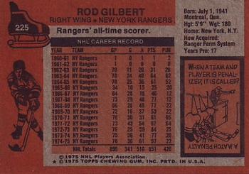 1975-76 Topps #225 Rod Gilbert Back