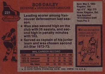 1975-76 Topps #231 Bob Dailey Back
