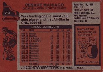 1975-76 Topps #261 Cesare Maniago Back