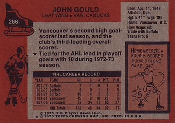 1975-76 Topps #266 John Gould Back