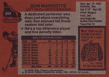 1975-76 Topps #269 Don Marcotte Back