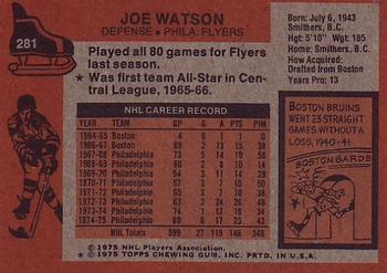 1975-76 Topps #281 Joe Watson Back